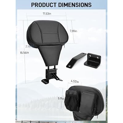 Driver Rider Backrest, Adjustable Rider Backrest, Black Driver Backrest Fit for Harley Davidson Touring Street Glide Electra Glide Road Glide Road King 1997-2024