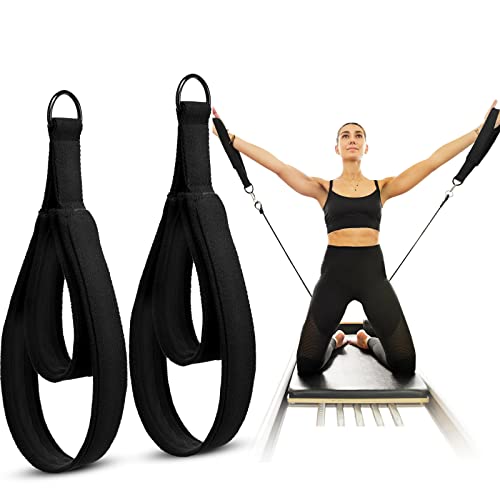 2 Pcs Pilates Double Loop Straps for Reformer Feet Fitness Equipment Straps D-Ring Exercise Yoga Pilates Equipment for Gym Workout Home