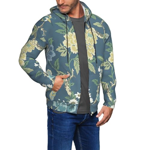 Sweat à capuche homme imprimé fleurs pull hiver automne printemps casual - 7