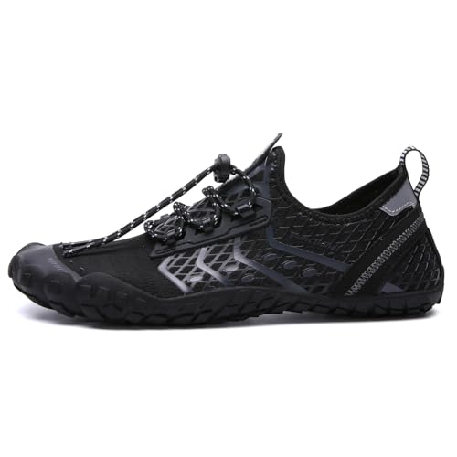 Image of UBFEN Water Shoes for Men Women Quick Dry Swim Aqua Socks | Lightweight Barefoot-style Fit, Rubber Sole, Hiking, Fishing, Kayaking, Beach, Pool, Boating, Diving And Water-to-land Wear