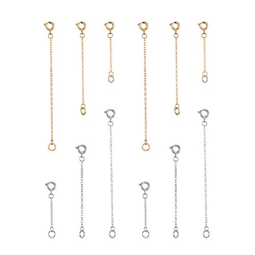 Image of Softones 12-18Pcs Ankle Bracelets Extenders-Extension for Womens Jewelry(1 2 3 Inch),with Lobster Clasp and O-Clasp from Gold Silver Rose Gold