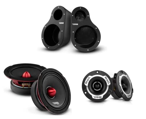 Ds18 En6P Universal Speaker Pods Bundle - 1 Set Left & Right Kick Panel + 2X 6.5 Midrange Speakers With Bullet + 2X 1 Super Bullet Tweeters - Great For Slingshot, Sxs, Motorsports & Atv/Utv #TOP8