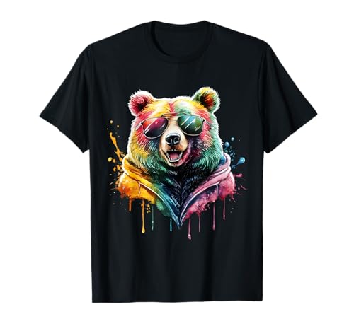 Bear Men Woman Colorful Watercolor Bear T-Shirt