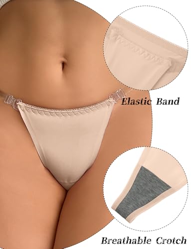 Women Seamless Panties Adjustable G String Thongs Clear Strap Thongs Ice Silk Underwear No Show Briefs 2pcs4