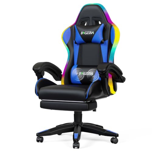 Bigzzia LED Gaming Chair with Footrest