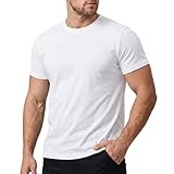 Camisetas Manga Corta Hombre,Tallas Grandes Hombre,de de Manga Corta, Suaves, con Cuello, Ligeras, Informales, básicas, de Verano Juvenil (White, S)