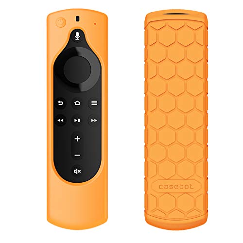 CaseBot Remote Case for Fire TV Stick HD-4K-4K Max (1st Gen)-Fire TV Stick (3rd Gen)-Lite - Anti-Slip Shockproof Silicone Cover for Alexa Voice Remote (2nd & 3rd Generation), Orange