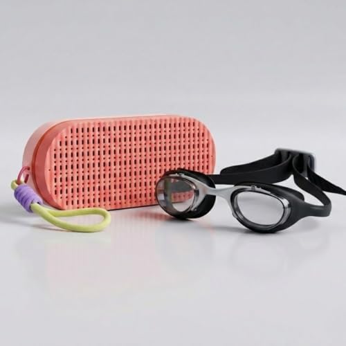 Image of First Lens Swimming Combo Kit Set with Black Swim Goggles & Swim Case for Men & Women - Peach Case & Black Goggle