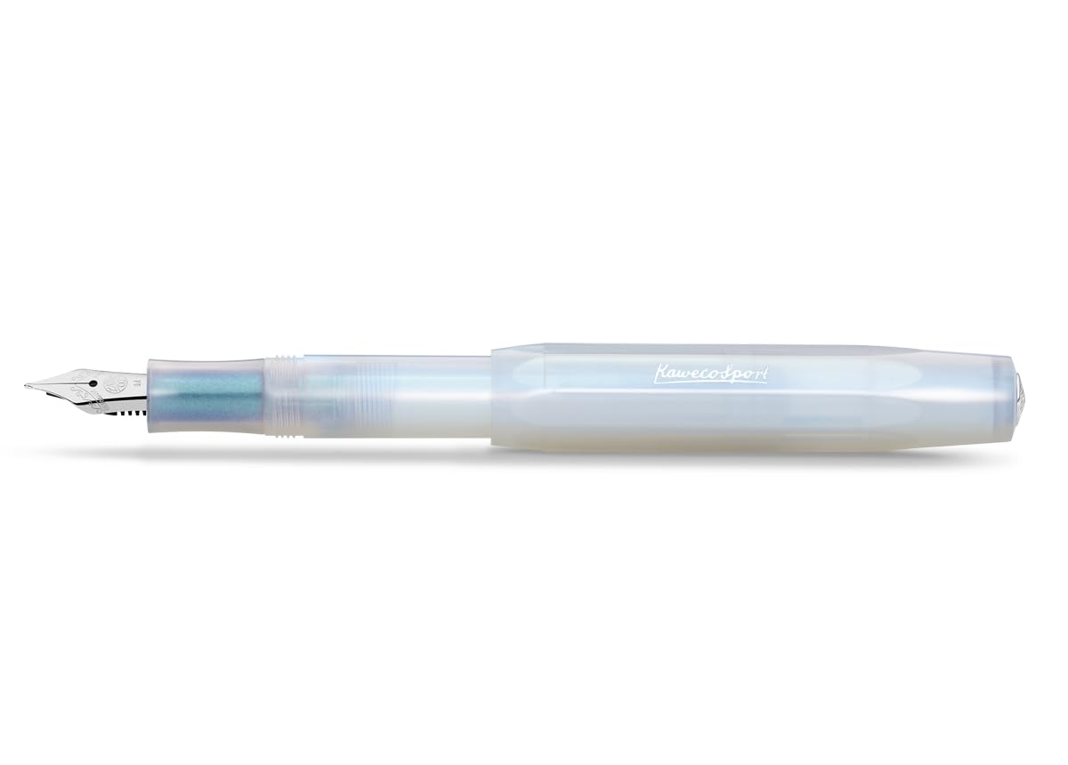Kaweco LUNAR SPORT Fountain Pen Light Blue I Premium Reservoir Pen with Steel Nib for Ink Cartridges 12,7 cm I Nib: B (Broad)