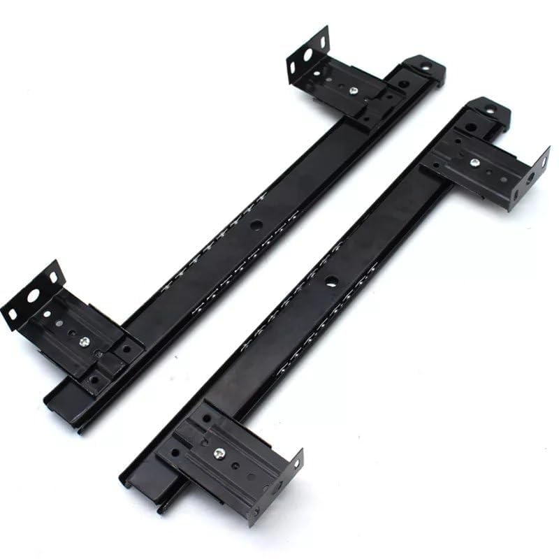 Image of Bosney Keyboard Tray Channel Black 350 mm Pack of 3 Durable Smooth Sliding Rail Set for Keyboard Support Strong Metal Construction for Easy Installation Under Desk Keyboard Tray Mounting