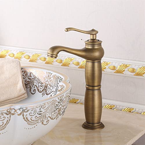 Mezclador de agua fría y caliente rústico para lavabo alto de baño