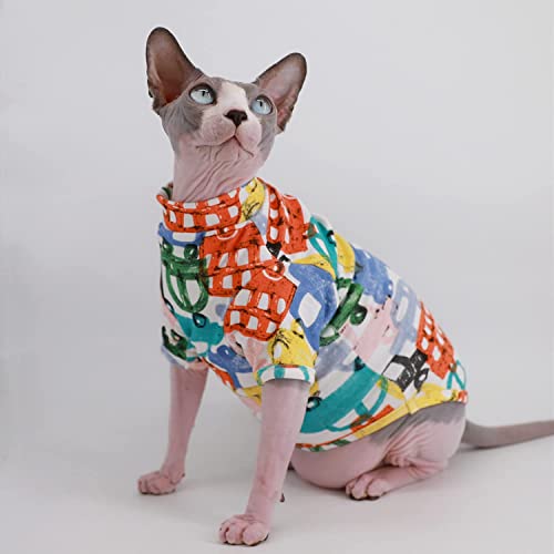 image for Kitipcoo Sphynx Cat Clothes Breathable Summer Cotton T-Shirts for cat 