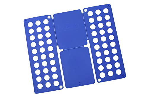 House Hubby T Shirt Folder - Adult and Kids Sized Folding Board for T-Shirts, Dress Shirts, Pants, Towels to Fold Your Garments and Laundry Fast (Blue, Adult)