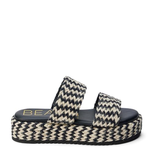 BEACH by Matisse Womens Borderline Espadrille Platform Casual Sandals Casual Mid Heel 2-3" - Black2