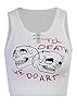XKBHYD Goth Tank Tops for Women Y2k Emo Skull Print Shirt Punk Alternative Tops Gothic Harajuku Bodycon Shirts White #2