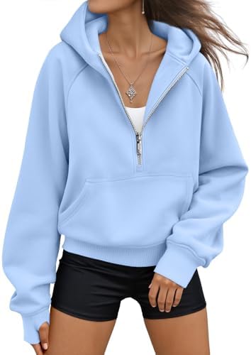 AUTOMET Womens Hoodies Half Zip Up Casual Comfort Fall Clothes 2026