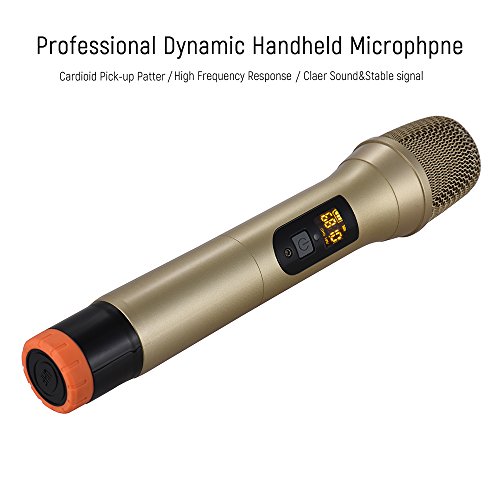 lifcasual Sistema de microfone sem fio portátil UHF 48 canais para karaokê reunião de negócios discu