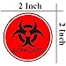 Biohazard Stickers Sign 2 Inch Waterproof Biohazard Warning Hazard Labels Use for Labs Hospitals and Industrial- 250 Pcs Use Universal Biohazard Symbol Sticker Decals