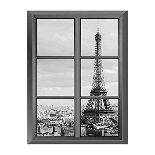wall26 Removable Wall Sticker/Wall Mural - Eiffel Tower in Paris - Creative Window View Vinyl Sticker - 24