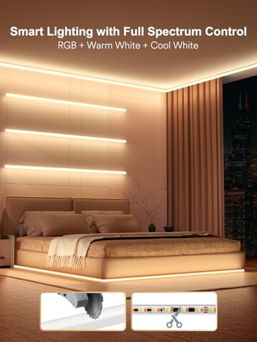 Smart-LED-Strip-Lights-RGBAI-LED-Strip-Lights-Work-with-Alexa-Smart-Color-Segmented-Control-Cool-and-Warm-White-Light-LED-Strip-Lights-with-Covers-for-Skirting-Lines-Home-Decor-164ft