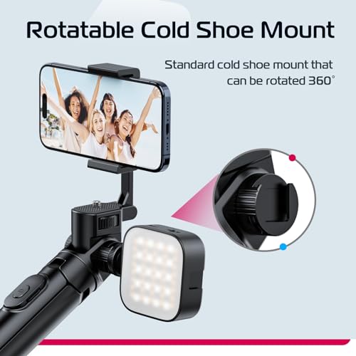 Image of ULANZI MT-70 Extendable Tripod, 63 inch Selfie Stick With 2 Phone Clips, 360 Rotate Dual Camera Stand for iPhone Sony Canon GoPro, Lightweight for Travel | 360 Rotate, Two Clips as Teleprompter, Cold Shoe, Camera Holder Extendable Tripod for iPhone Pocket 4 Luna Nano