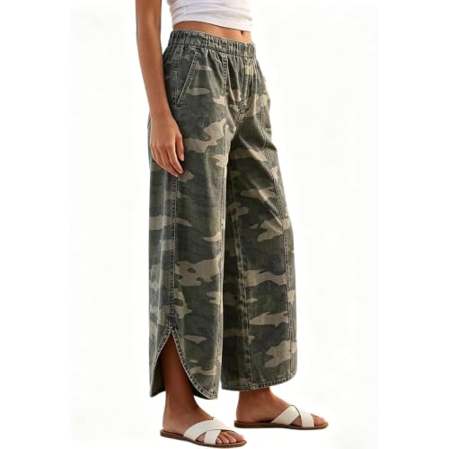 Bootcut Jeans Women Y2K Cropped Pants Comfy Wide Leg Elastic Waist Jeans - image 3