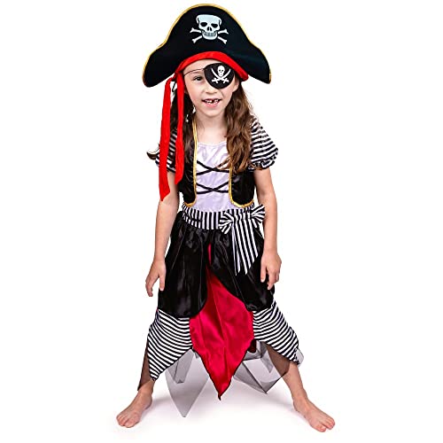 Dress Up America Pirate Costume For Girls - Buccaneer Pirate Costume Set - Dress, Hat, And Eye-Patch #TOP3