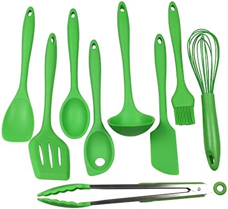 Chef Craft Premium Silicone Kitchen Tool and Utensil, 9 Piece Set, Green