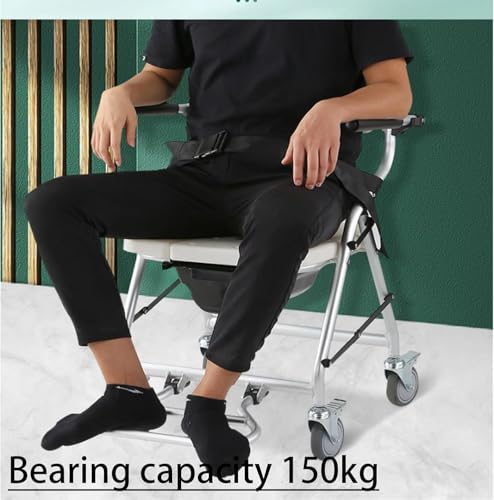 Chaise de chevet mobile pour toilettes avec roues de sécurité