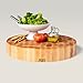 John Boos CCB Series Round Wooden Maple Cutting Board 24”x24” – 4” Thick, 53-lb Non-Reversible Butcher Block with End-Grain – Made in the USA