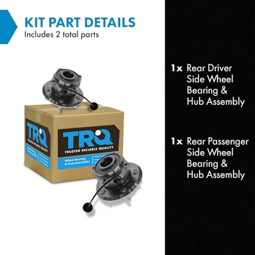 Image of TRQ 2 Piece Rear Wheel Bearing & Hub Assembly Set Compatible with 2012-2015 Chevrolet Captiva Sport 2007-2009 Equinox Pontiac Torrent 2008-2010 Saturn Vue Suzuki XL-7