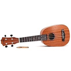 Ukuleles Satin Mahogany Concert Ukulele with White Binding Musical Instrument 21 inch Pineapple Barrel Ukulele 4-String Small Guitar Fashion Musical Instrument - Les Beatles, Paul McCartney, John Lennon, RIngo Starr, George Harrison Ukuleles Satin Mahogany Concert Ukulele with White Binding Musical Instrument 21 inch Pineapple Barrel Ukulele 4-String Small Guitar Fashion Musical Instrument – Image 3
