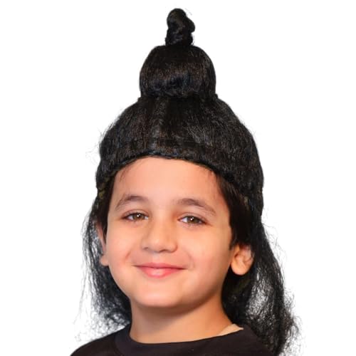 Image of Kaku Fancy Dresses Black Jata Wig, Mythological Character Costume Accessory Small Size, Men & Women, Drama Shows