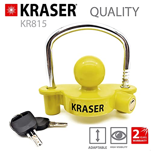 KRASER KR815 Anhängerschloss Anhänger Schloss Schloss Anhängerkupplung Anhängerschloss Diebstahlschutz, Antischlingerkupplung Anhängerkupplung Diebstahlschutz, Diebstahlsicherung Anhänger Gelb – Bild 4
