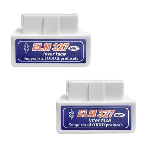 KVAEY 2 PCS OBDII Car Auto Diagnostic Scanner, ELM327 Automotive Bluetooth Scan Tool and Code Reader, Professional Car Bluetooth Engine Fault Code Reader, Universal Car Accessories (White & Blue)