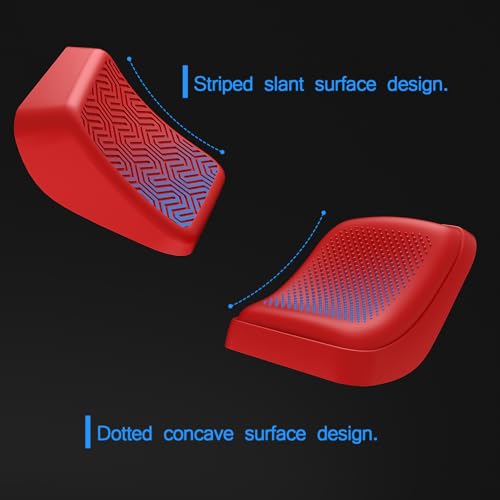 PlayVital Kit de Botones Traseros para Steam Deck LCD y OLED - Mejora de Agarre y Protección, Accesorios Antideslizantes para Steam Deck, 2 Diseños Aerodinámico y Tachuelas (Rojo) - imagen 3