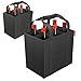 Produktbild ATHLON TOOLS Flaschentaschen 2er Set 6 Fächer je 1,5L  Faltbare, Wasserabweisende Einkaufstaschen mit Trennwänden und Griffen  Flaschenträger für Wasser, Wein & Bier  Schwarz