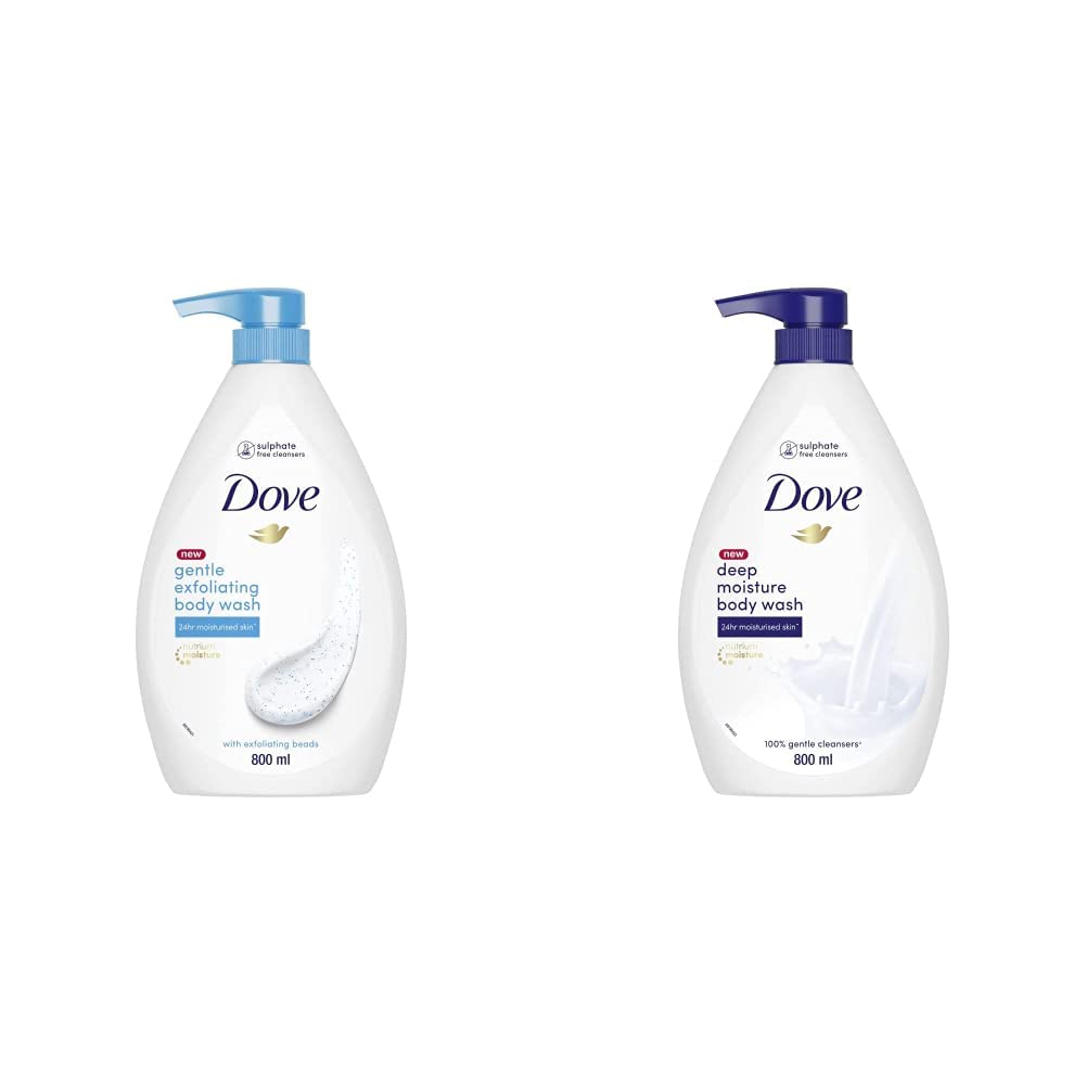 Buy Dove Gentle Exfoliating Nourishing Body Wash 800 ml & Dove Deeply