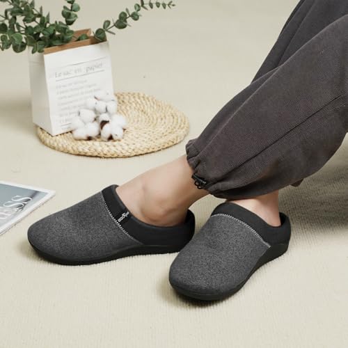 Image of ERGOfoot Orthopedic Slippers with Arch Support for Women Men | Orthotic House Shoes for Plantar Fasciitis, Heel Pain Relief, Slip on Clog with Anti-Skid Rubber Sole