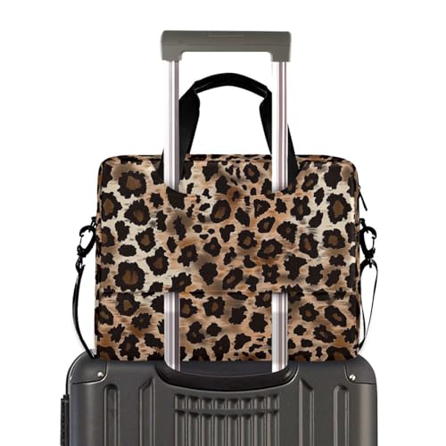 Maletín portatil con cierre y asa estampado leopardo 15.6" miniatura 4