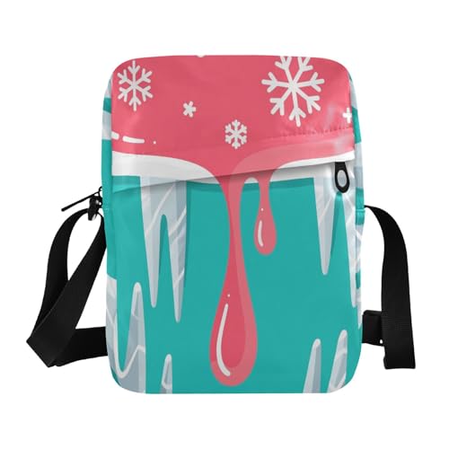 Graffiti Art Snowflakes mens messenger bag crossbody mens crossbody bag Purse Bag Adjustable Strap for School Casual