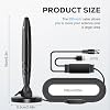 TV Antenna for Local Channels Easy Setup, Digital Antenna for Smart TV, Indoor TV Antenna with Long-Range HD Signal, 4K/1080P Support, 400-Mile Reception, Includes 18ft Coaxial Cable.
