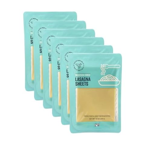 Gluten-Free Lasagna Noodles, Fresh Brown Rice Sheets Stack Perfectly to Create Delicious Pasta Layers by Taste Republic, Frozen, 12oz (6 pack) Cover