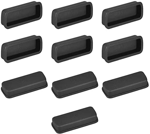 Heyiarbeit 10pcs Silicone DVI Cap Port Cover Anti Dust Stopper Plug Cover Protector Cap for End Computer Digital Socket Printer Black Tone
