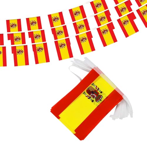 pretty_jessie Spain Mini String Flags 30Pcs, Spanish Flag Banner