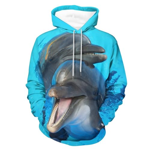 Hoodie dauphin UMENG idéal pour vos sorties décontractées, pull à capuche manches longues