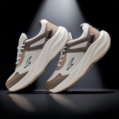 ASIAN Boss-25 Men’s Running Shoes, Brown OFFWHITE BROWN - Image 4