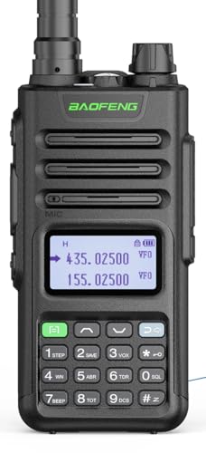 UV-13 Pro Walkie Talkie Impermeable de Largo Alcance con Cargador Tipo-C Resistente, 16 KM de Alcance (Negro)