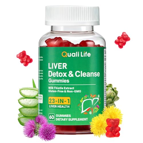Liver Cleanse Detox & Repair Gummies - 2000mg Milk Thistle, Turmeric, Dandelion Root & Artichoke for Liver Support, Digestion, Metabolism & Antioxidant - Mixed Fruit Flavor, 60 Gummies