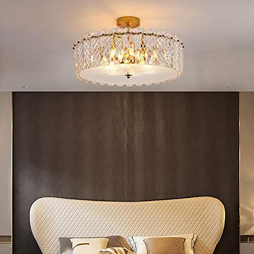 Plafonnier en cristal K9 doré 60x27cm à 6 lumières pour salon - 3